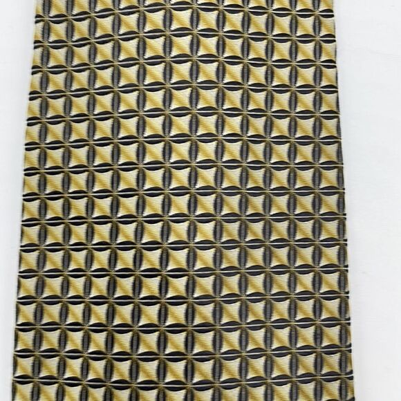 Yellow and black 100% silk Joseph & feiss necktie - Picture 2 of 5